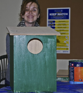 Moira, Karabi Volunteer painting boxes